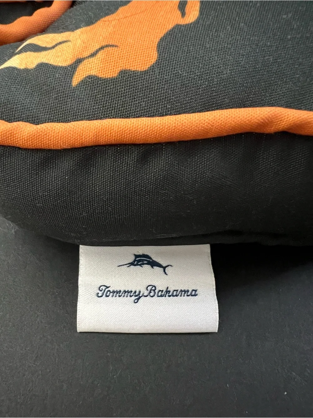 Tommy Bahama Green w/  Orange Trim Dino Graphic Pillow